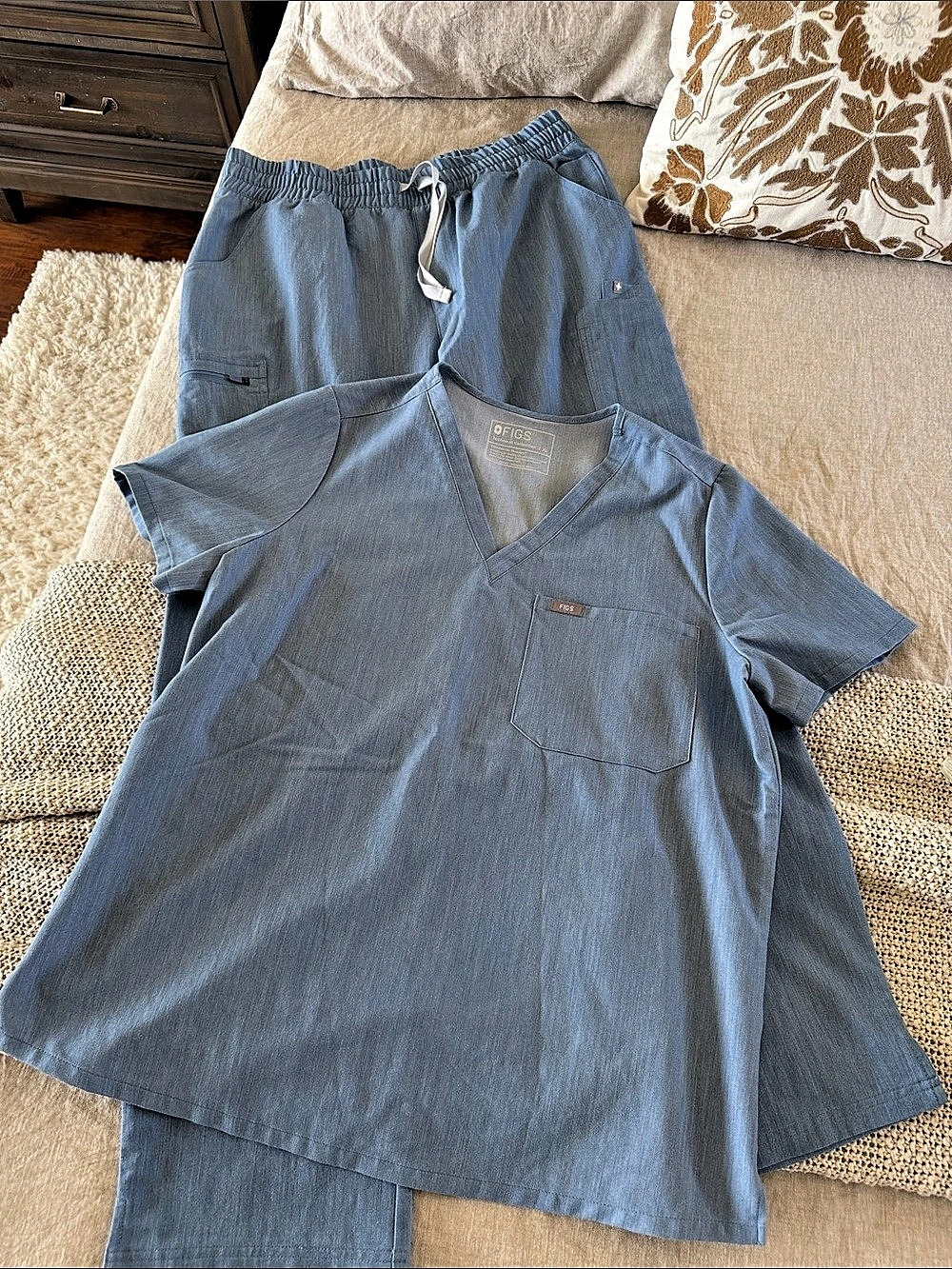 FIGS Technical Collection Light Blue Scrub Set Size XL/XLT
